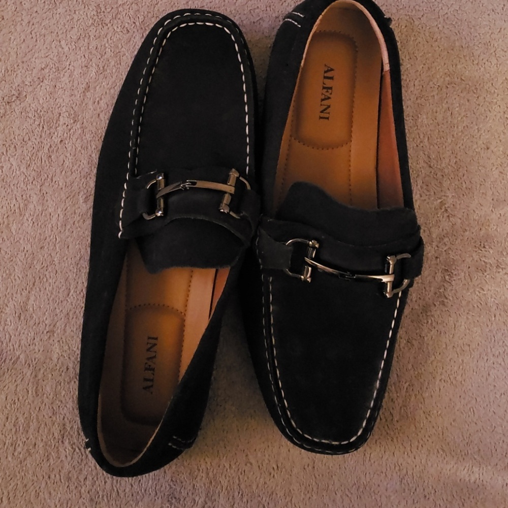 Alfani navy blue mens loafers